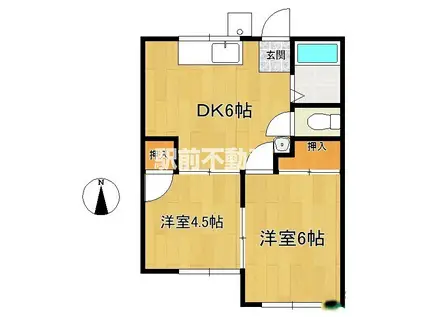 プランドゥ三橋I(2DK/2階)の間取り写真