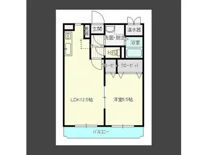 ユーミー伏石II(1LDK/1階)の間取り写真