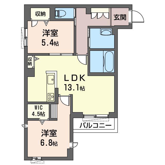  サンドミール2022(2LDK/3階)の間取り写真