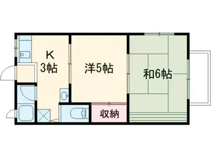 ハイツあこや(2K/2階)の間取り写真