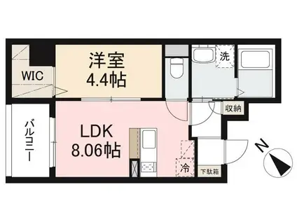MAYFAIR観光町PREMIUM(1LDK/6階)の間取り写真
