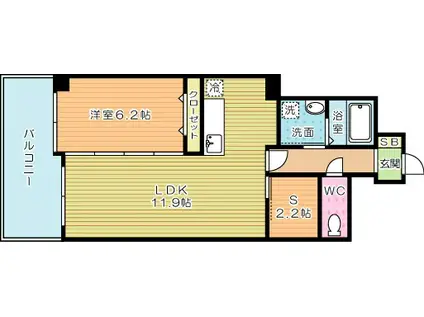 FELT515(1LDK/7階)の間取り写真