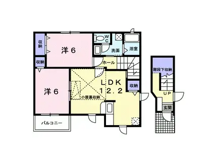 エレガンシャトー B(2LDK/2階)の間取り写真