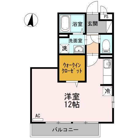 エミネンス野上 B棟(ワンルーム/2階)の間取り写真