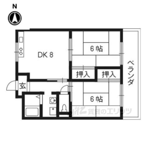 サンフラワー(2LDK/3階)の間取り写真