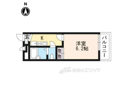 レオパレスルシェルブルー東大阪(1K/2階)の間取り写真