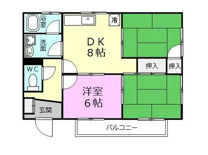 VILLA鷹匠(3DK/1階)の間取り写真