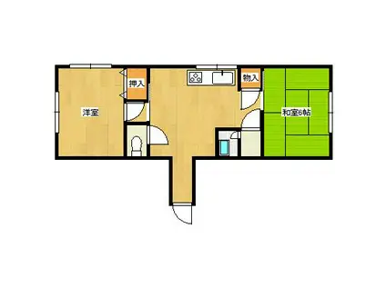 福永ビル(2DK/4階)の間取り写真