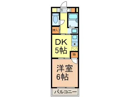 タウンM&E(1DK/1階)の間取り写真