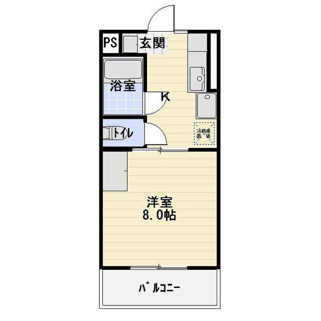 サントール宮竹(1DK/3階)の間取り写真