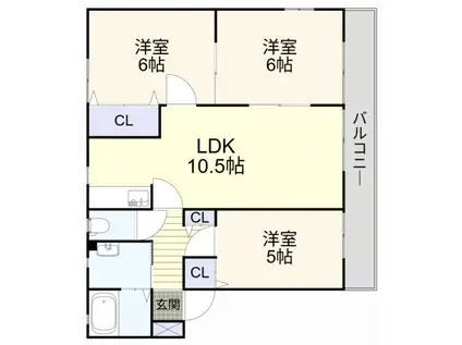 グランドメゾンD棟(3LDK/1階)の間取り写真