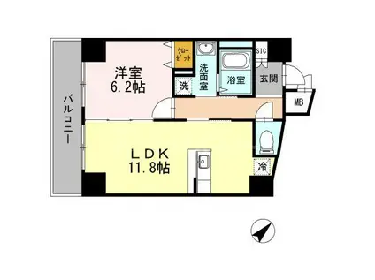 セリーン志村(1LDK/5階)の間取り写真