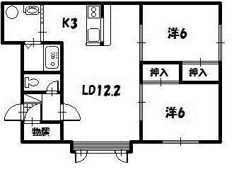 ラフィネ(2LDK/1階)の間取り写真