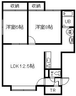 ユーチャリス(2LDK/2階)の間取り写真