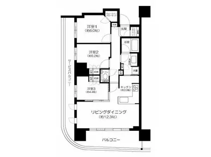 ドレッセタワー南町田グランベリーパーク(3LDK/10階)の間取り写真