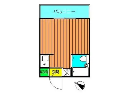 ハイツ東林間(ワンルーム/2階)の間取り写真