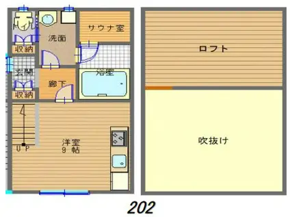 イーストワン住吉(ワンルーム/2階)の間取り写真