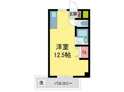 キングコーポラスII(ワンルーム/1階)の間取り写真