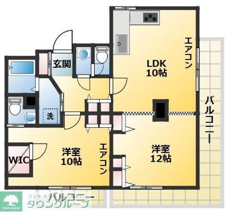 パインヒルガーデン(2LDK/4階)の間取り写真