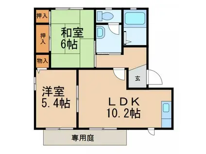 リバーサイド湯浅(2LDK/1階)の間取り写真