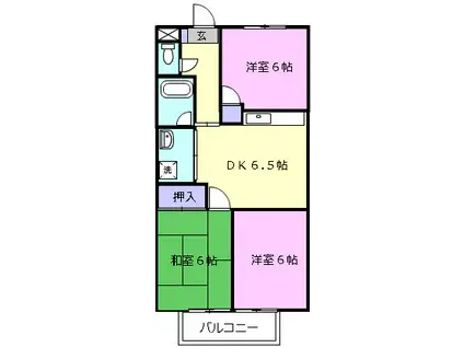 SURPLUS阿漕B(3DK/2階)の間取り写真
