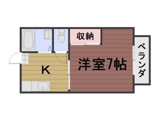 パシフィック青江(1K/1階)の間取り写真