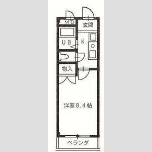 エスポア八田(1K/3階)の間取り写真