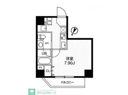 ブランセ森下(1K/4階)の間取り写真
