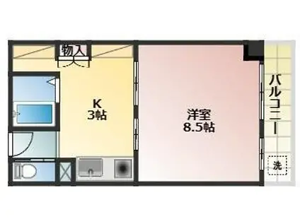 スマイルコート(1K/2階)の間取り写真