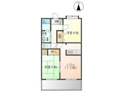 ピュアネス(2LDK/3階)の間取り写真