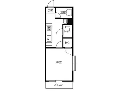 グローリアス・カナン(1K/2階)の間取り写真