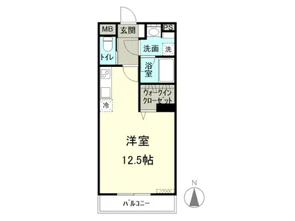 アライブIV(ワンルーム/3階)の間取り写真