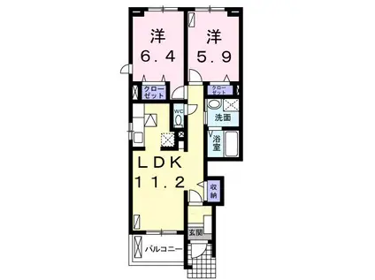 FRAICHE(2LDK/1階)の間取り写真