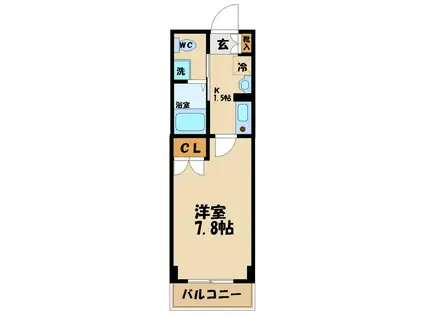 アンビックスつつじヶ丘 A棟(1K/5階)の間取り写真