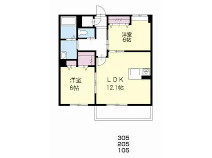 BEREO.KAWANO(2LDK/3階)の間取り写真