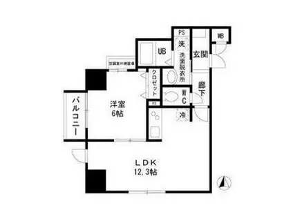 P-SQUARE SHUMOKU(1LDK/7階)の間取り写真