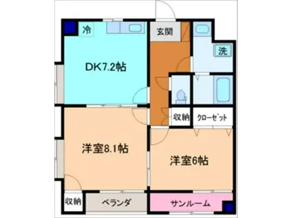 ＩＲいしかわ鉄道 金沢駅 徒歩28分 5階建 築26年(2DK/4階)の間取り写真