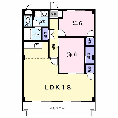 アネックス翠香園(2LDK/3階)の間取り写真