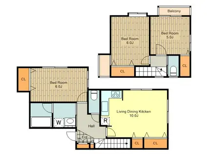 リーベK三鷹(3LDK/1階)の間取り写真
