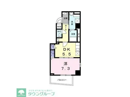  シュバリエ(1DK/1階)の間取り写真