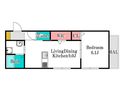 エスポワールA(1LDK/1階)の間取り写真