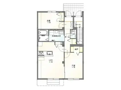 VRANZ博多南II(2LDK/1階)の間取り写真