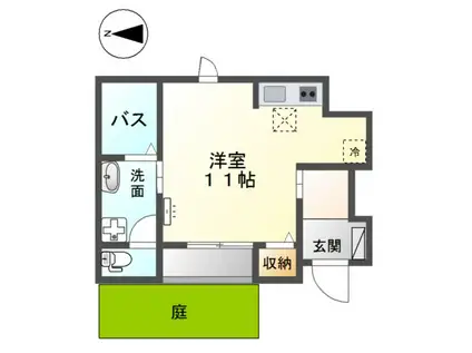 ROSA(ワンルーム/1階)の間取り写真