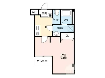 エヌエムキャラントサンク サウス(1K/3階)の間取り写真