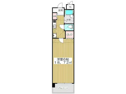 フロントフィールド鶴見中央(1K/4階)の間取り写真