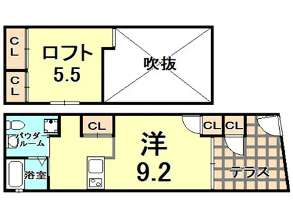 ノベルコート西宮(ワンルーム/1階)の間取り写真