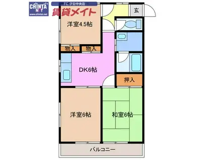 メゾンISR(3DK/2階)の間取り写真