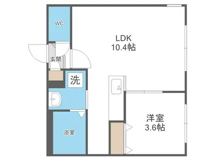 BLANC KOTONI(1LDK/1階)の間取り写真