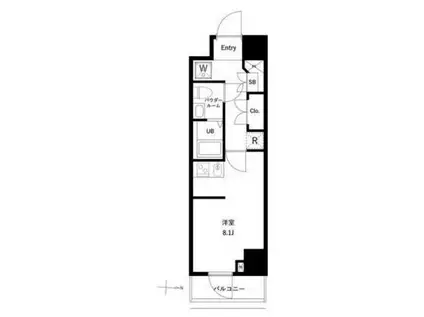 ジェノヴィア両国VIグリーンヴェール(ワンルーム/3階)の間取り写真