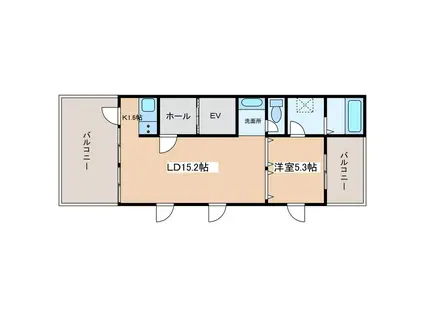 吉田ビル(1LDK/2階)の間取り写真